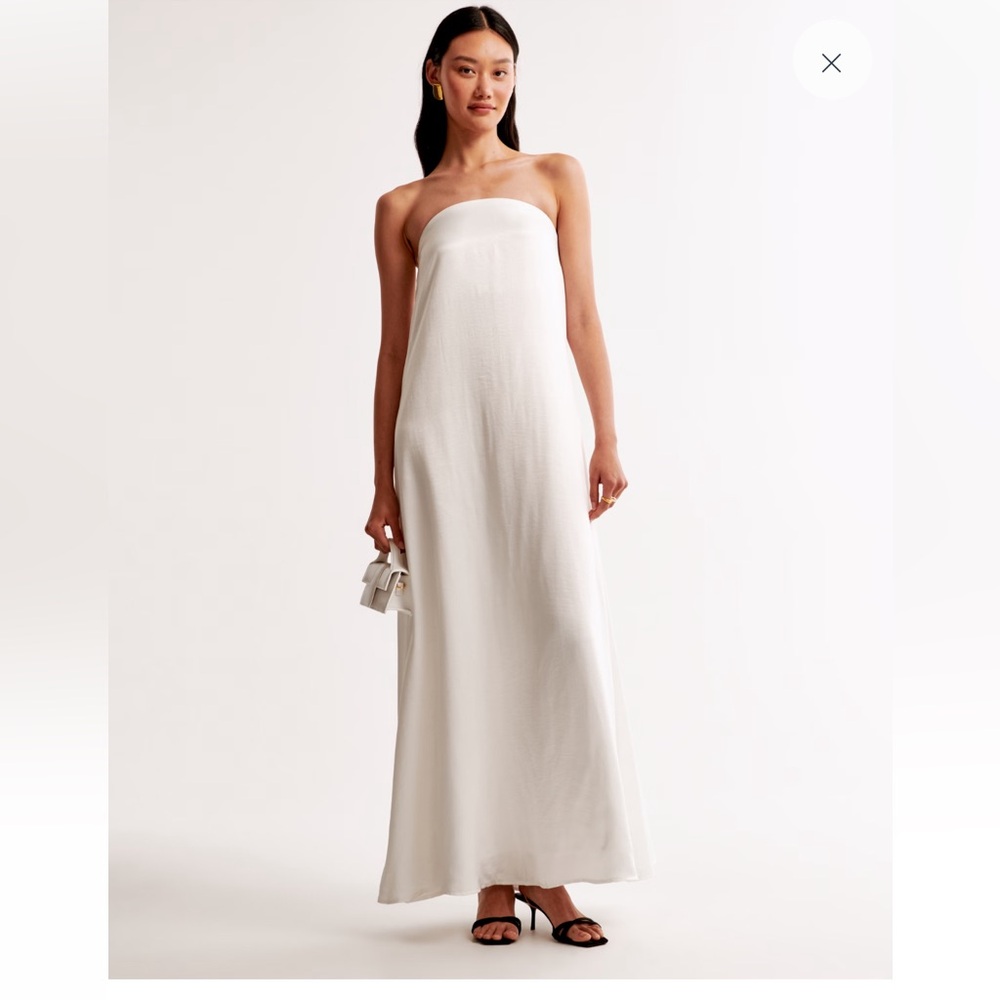 Abercrombie Strapless Trapeze Maxi Dress Silk